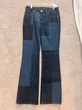 Chico's Dark Blue Denim Girlfriend Flare Jeans